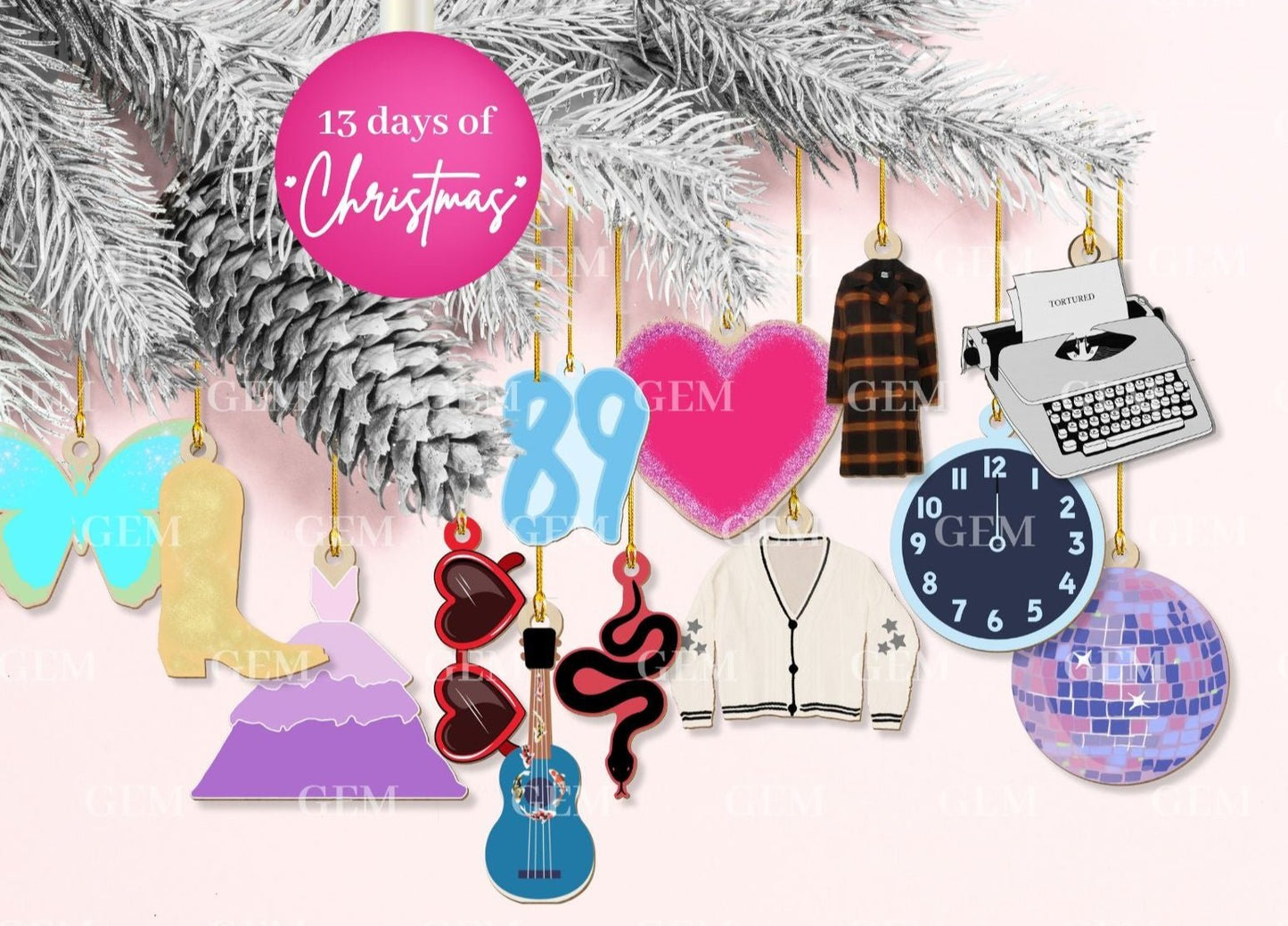 13 days of christmas iconic eras ornaments