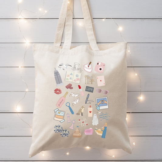 '89 pop icon canvas tote bag