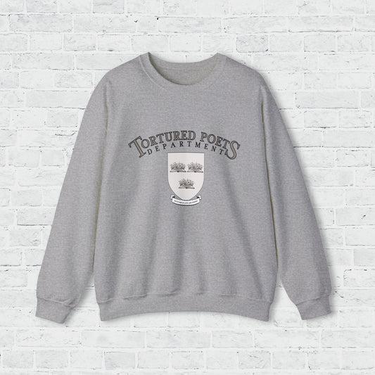 tortured poets department collegiate crest crewneck