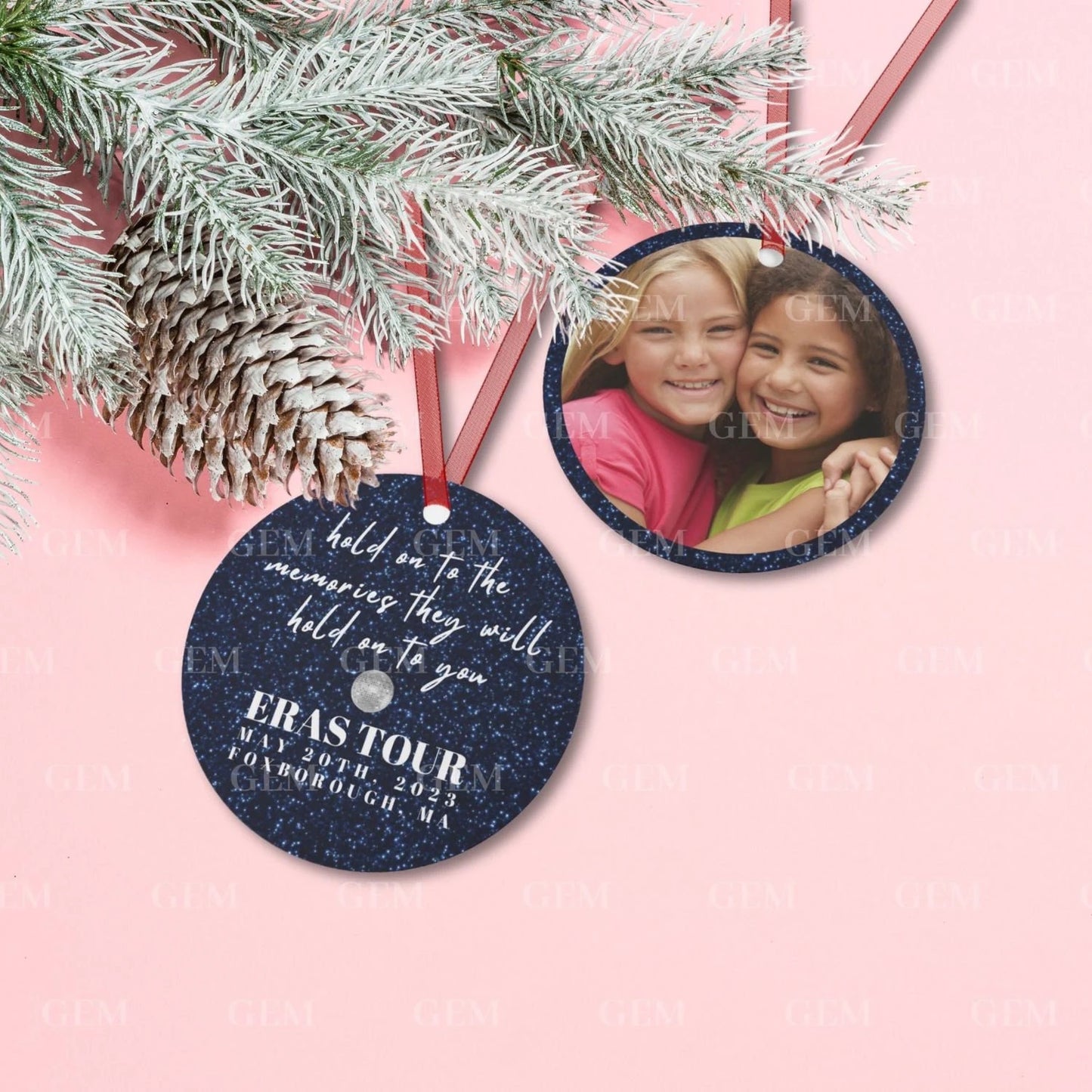 personalized eras tour photo memory christmas ornament