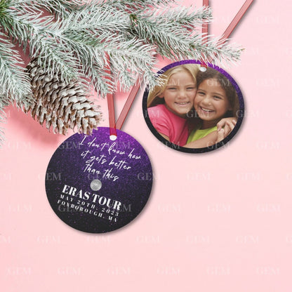 personalized eras tour photo memory christmas ornament