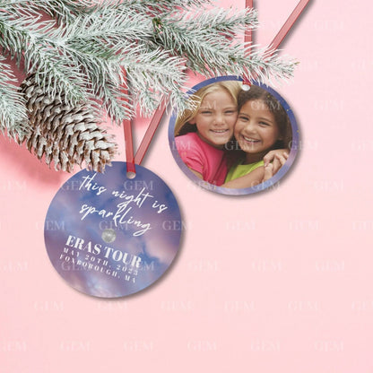 personalized eras tour photo memory christmas ornament