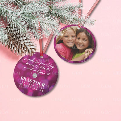 personalized eras tour photo memory christmas ornament