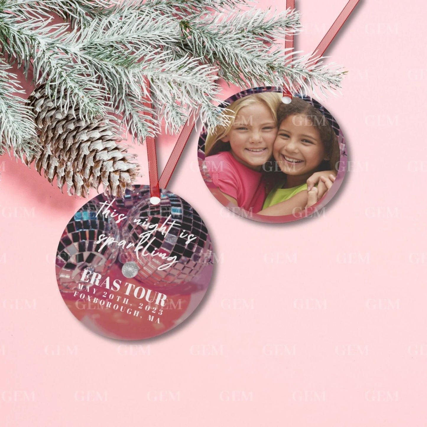 personalized eras tour photo memory christmas ornament