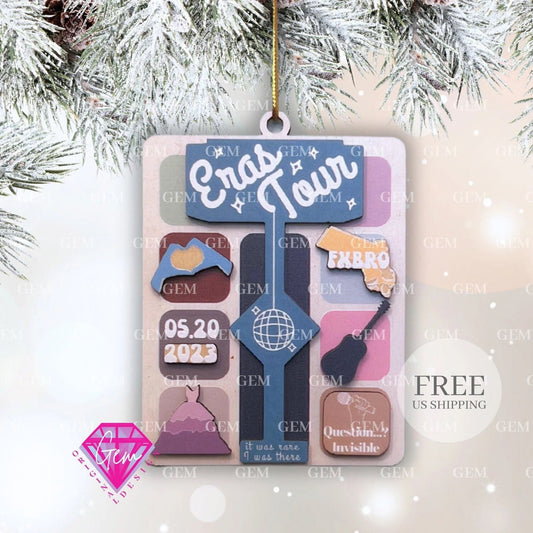 personalized eras tour stage surprise song ornament