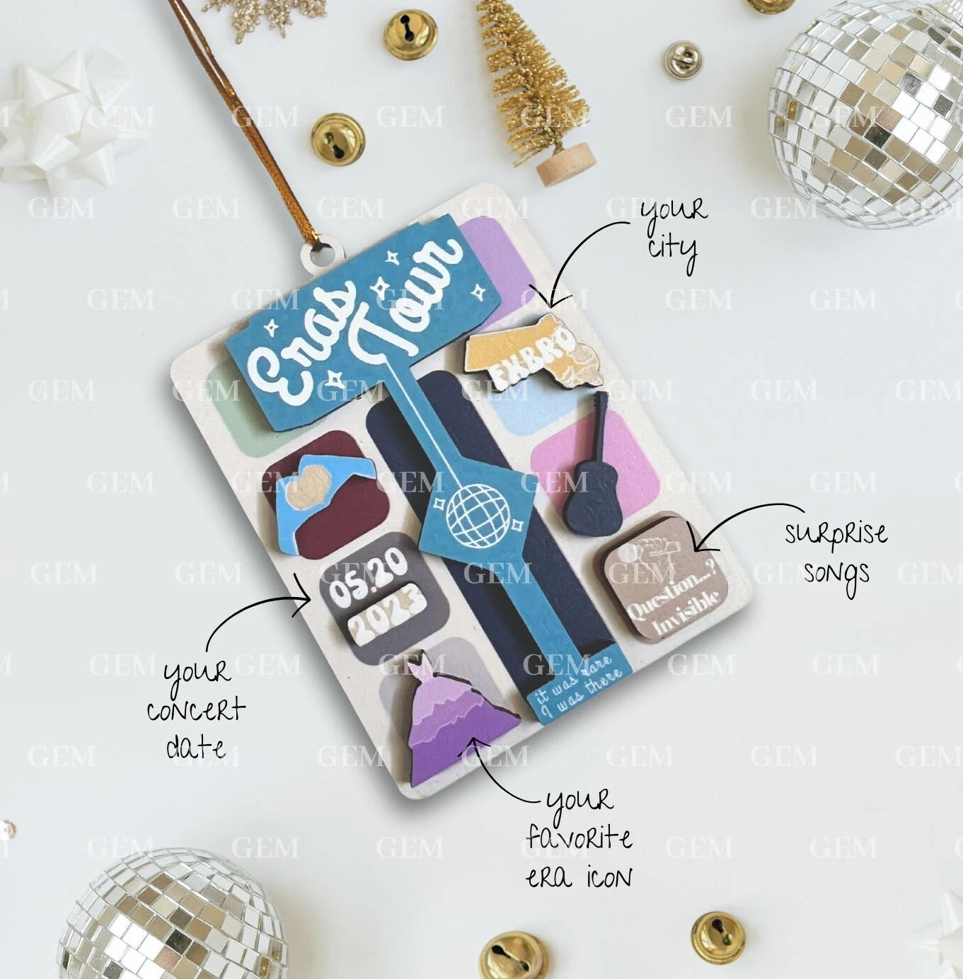 personalized eras tour stage surprise song ornament