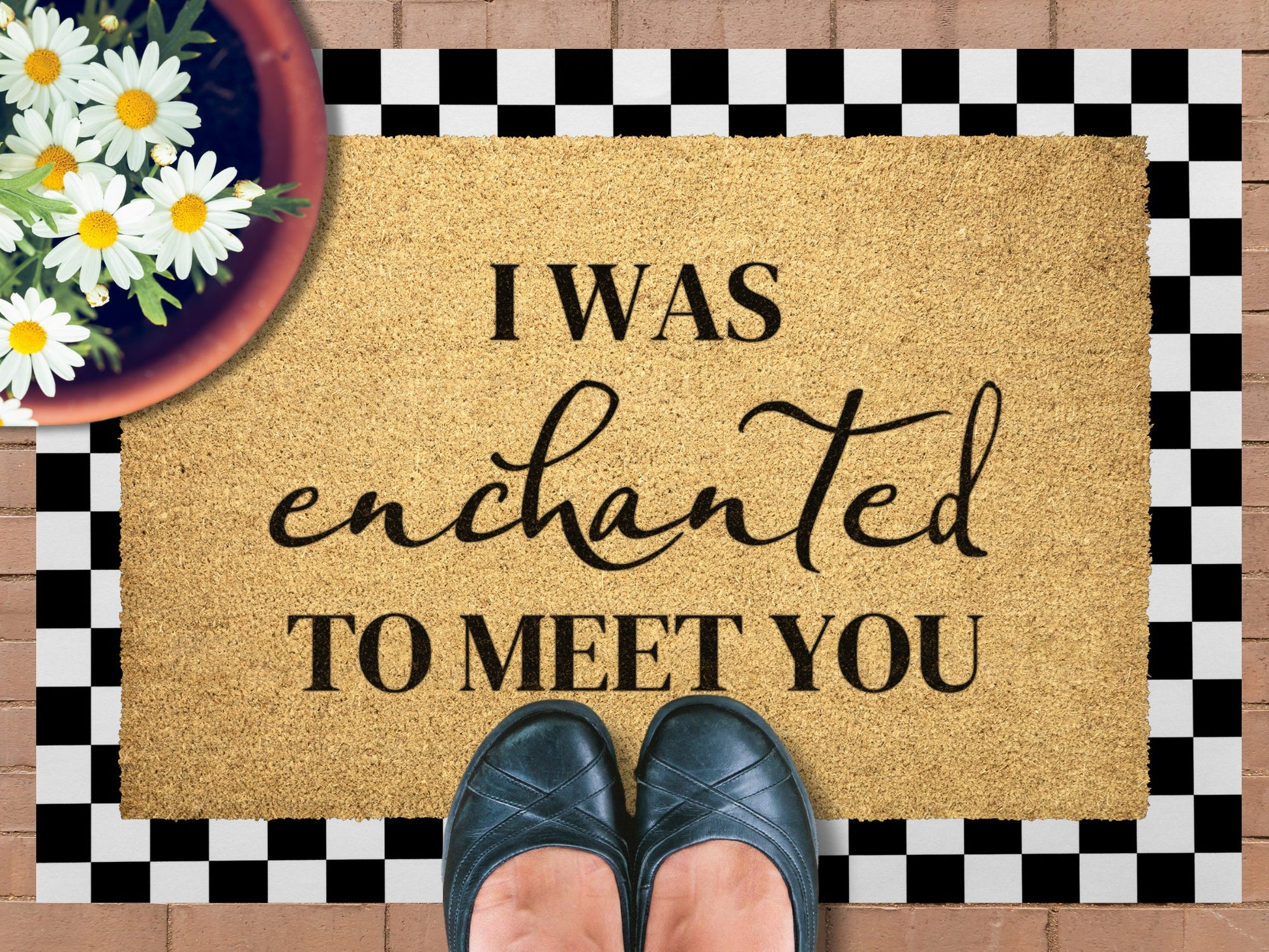 Enchanted Coir Doormat | I Was Enchanted to Meet You Lyrics | Outdoor Welcome Mat, Front Porch Décor, Lyrics Mat