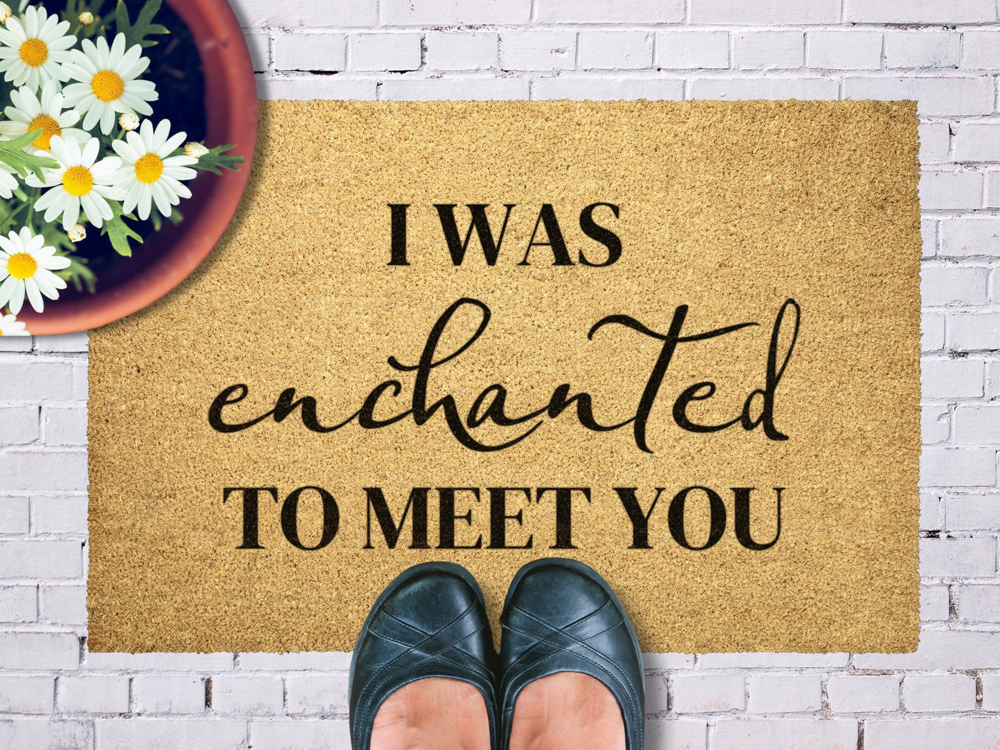 Enchanted Coir Doormat | I Was Enchanted to Meet You Lyrics | Outdoor Welcome Mat, Front Porch Décor, Lyrics Mat