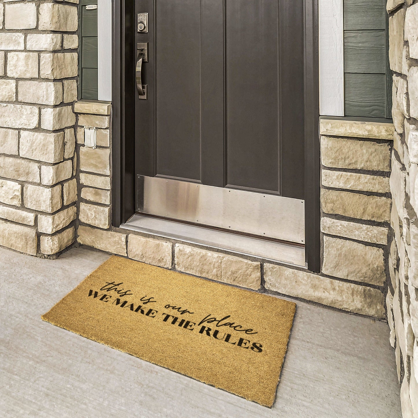 This Is Our Place, We Make the Rules Coir Doormat | Outdoor Welcome Mat, Front Porch Décor, Lyrics Mat