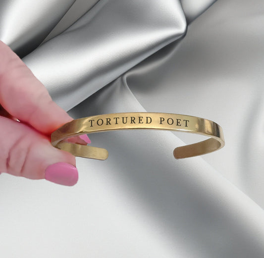 Tortured Poet Bangle Bracelet | TTPD Personalized Cuff Bracelets | The Tortured Poets Department Bracelet | TTPD Bangle, TTPD Gift