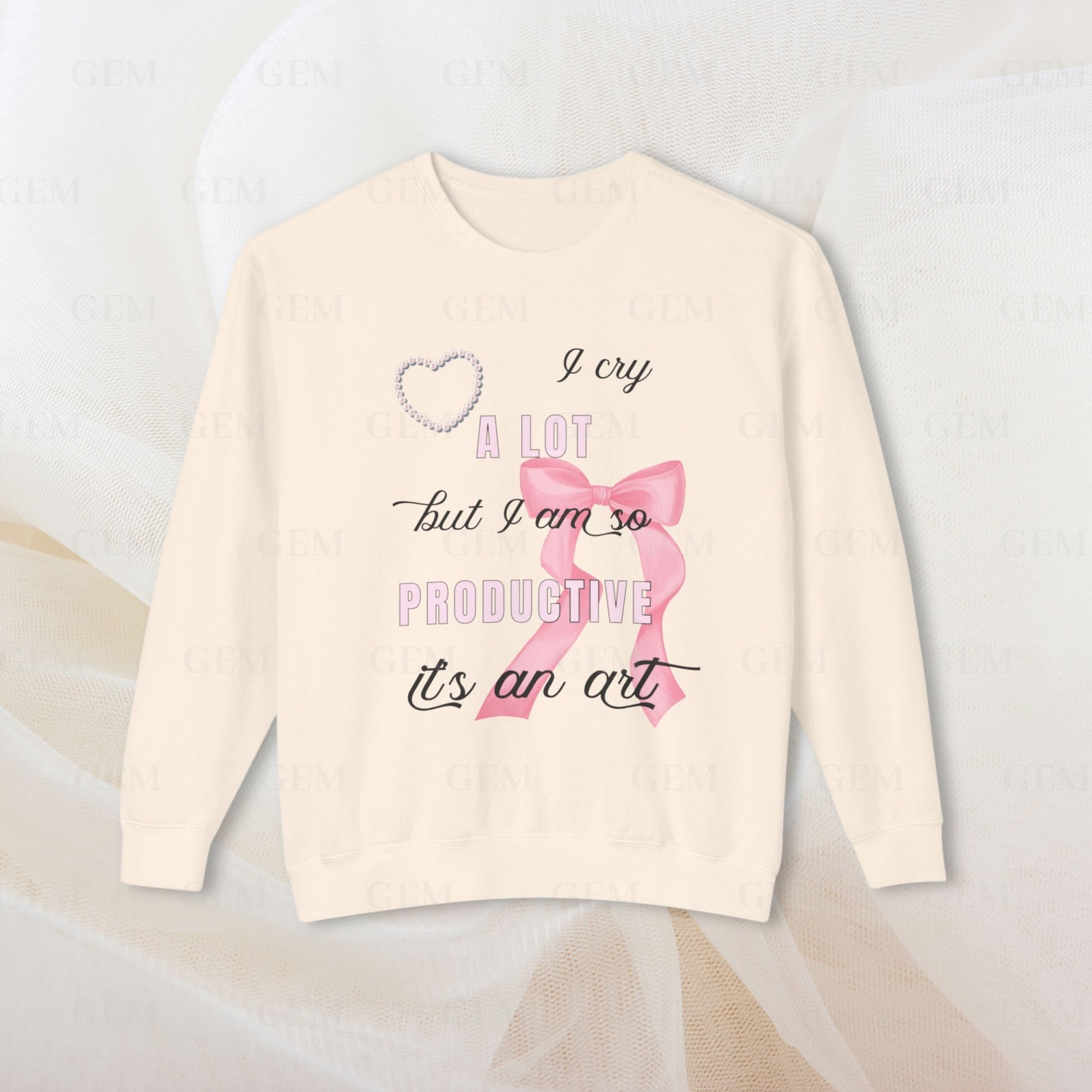 I Cry A Lot But I Am So Productive, It's An Art Bows Crewneck | I Can Do It With A Broken Heart Sweatshirt | Bow Sweatshirt, TTPD Sweatshirt