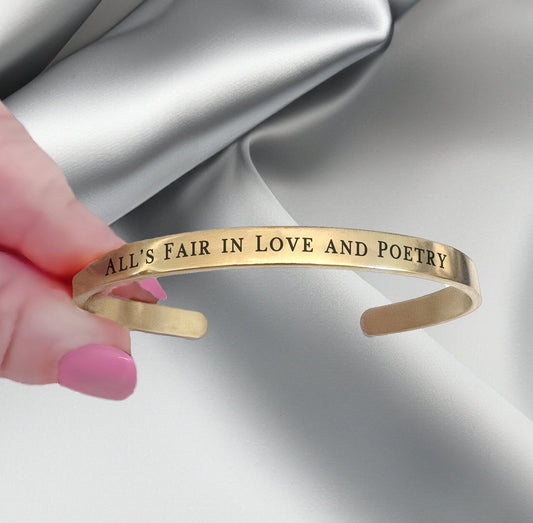 All is Fair in Love and Poetry Bangle Bracelet | Tortured Poets Department Bangle | TTPD Personalized Bracelet | Tortured Poet, TTPD Gift