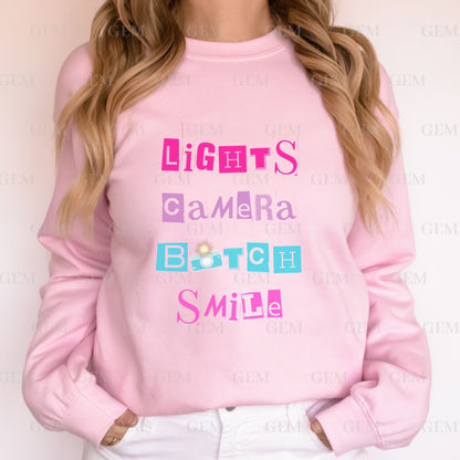 Lights, Camera, B*itch, Smile Crewneck | I Can Do It With A Broken Heart Sweatshirt | TTPD Crewneck, TTPD Sweatshirt, ICDIWABH