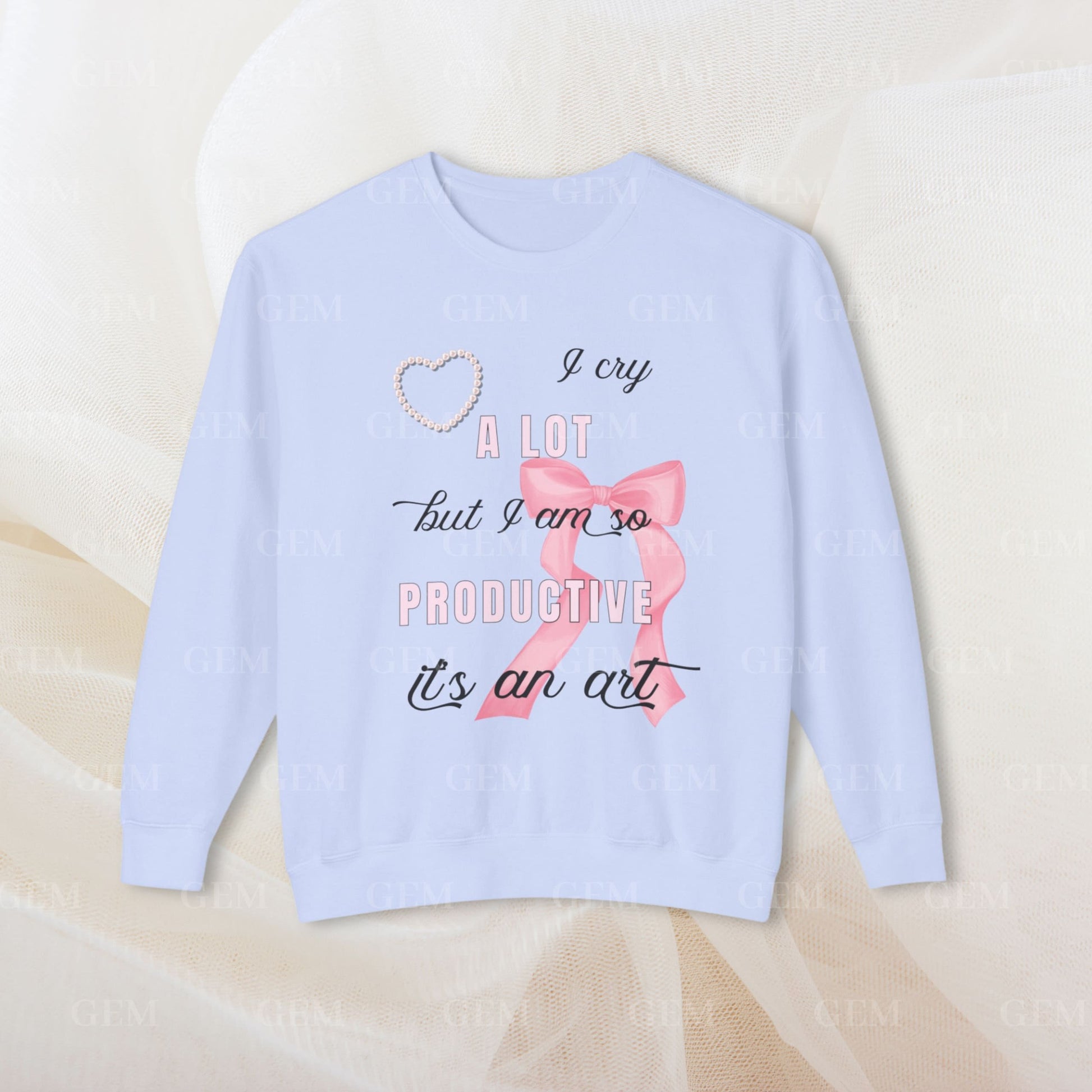 I Cry A Lot But I Am So Productive, It's An Art Bows Crewneck | I Can Do It With A Broken Heart Sweatshirt | Bow Sweatshirt, TTPD Sweatshirt