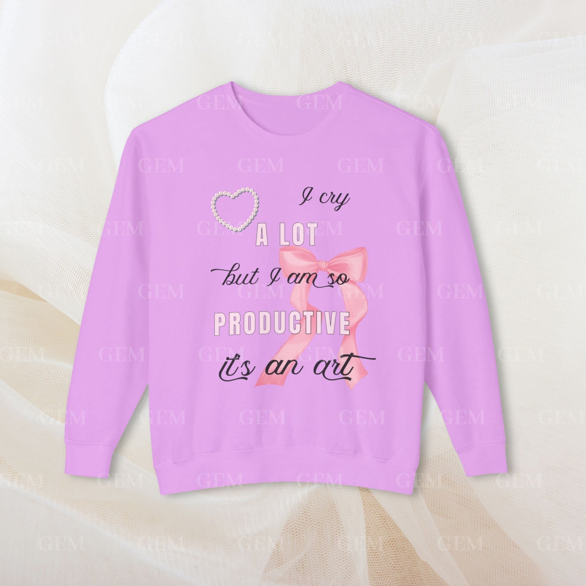 I Cry A Lot But I Am So Productive, It's An Art Bows Crewneck | I Can Do It With A Broken Heart Sweatshirt | Bow Sweatshirt, TTPD Sweatshirt