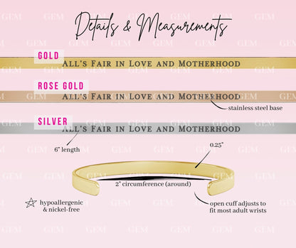 All is Fair in Love & Motherhood Bangle Bracelet | Tortured Mama's Department Bangle | TTPD Personalized Bracelet | Tortured Poet, TTPD Gift