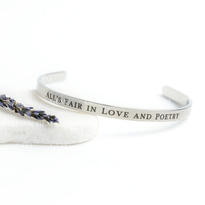 All is Fair in Love and Poetry Bangle Bracelet | Tortured Poets Department Bangle | TTPD Personalized Bracelet | Tortured Poet, TTPD Gift