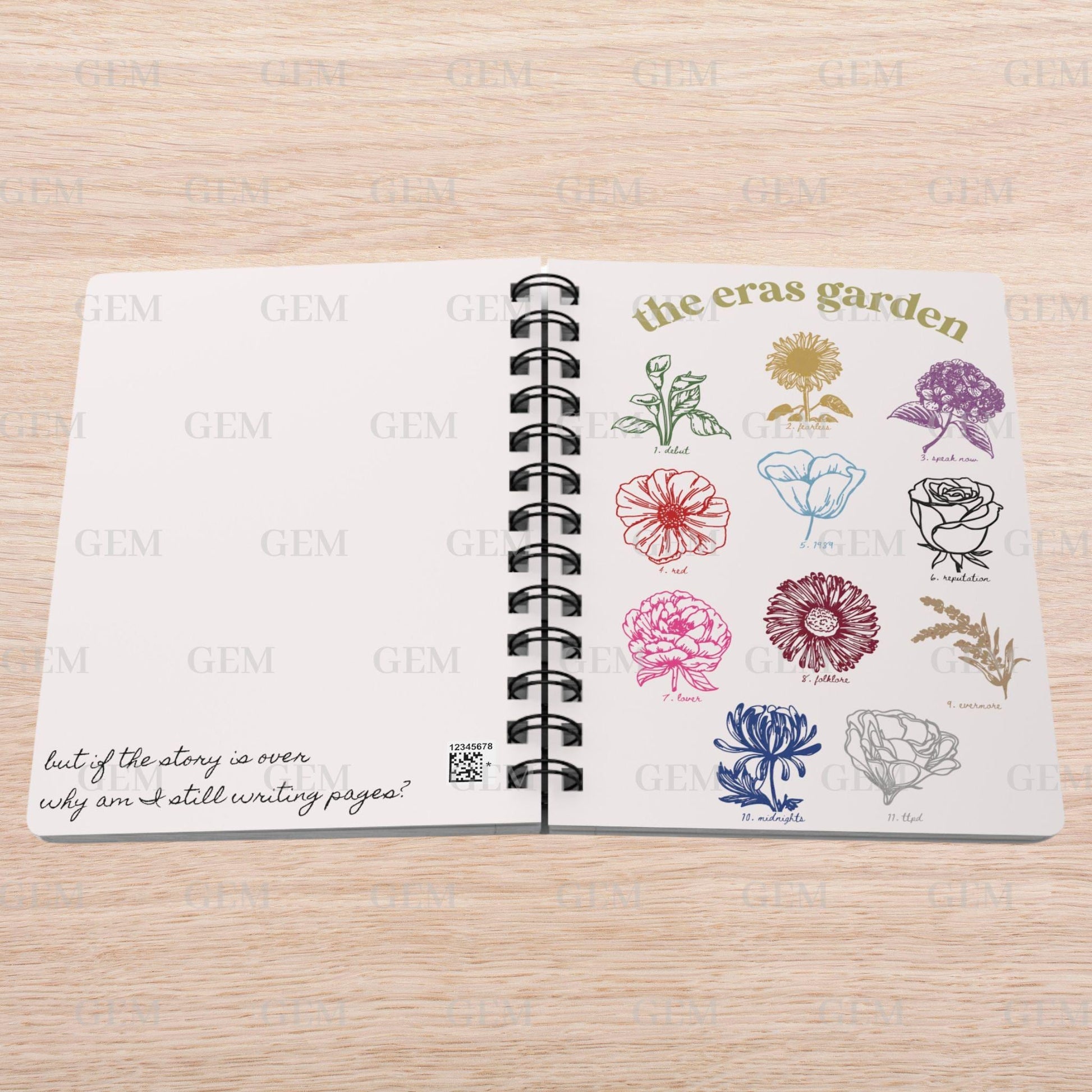 The Eras Garden Journal | Albums as Flowers, Eras as Flowers | Eras Notebook, Eras Songwriting Journal, Eras Journal, Floral Journal