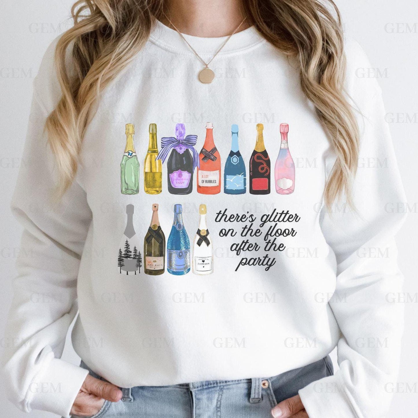 Champagne Eras Crewneck | There's Glitter On The Floor After The Party | NYE Sweatshirt, NYE Shirt, New Year's Eve Shirt