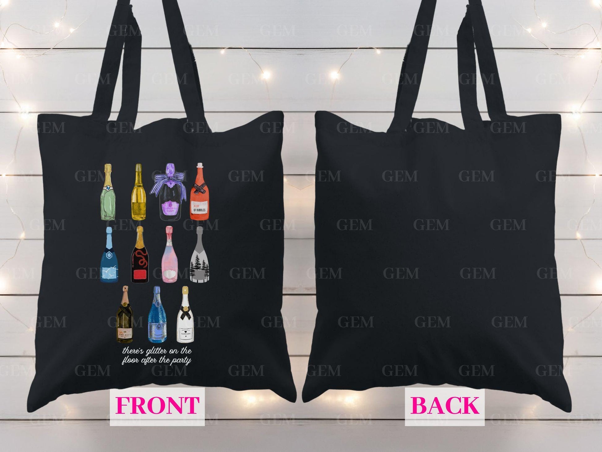 Champagne Eras Tote Bag | There's Glitter On The Floor After The Party | NYE Tote, NYE Bag, Champagne Bag