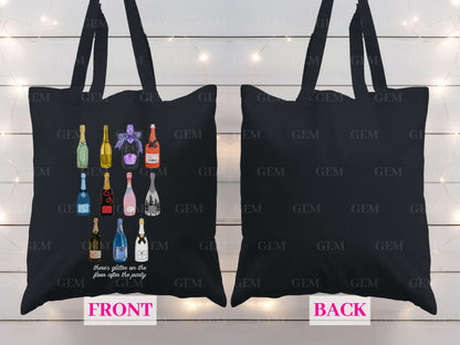 Champagne Eras Tote Bag | There's Glitter On The Floor After The Party | NYE Tote, NYE Bag, Champagne Bag