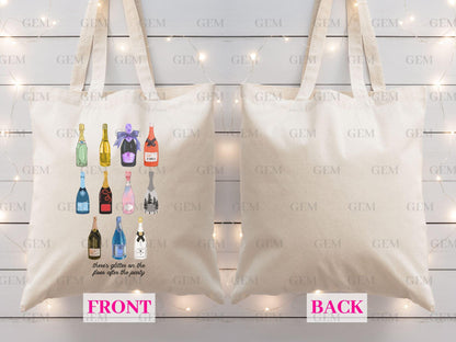 Champagne Eras Tote Bag | There's Glitter On The Floor After The Party | NYE Tote, NYE Bag, Champagne Bag