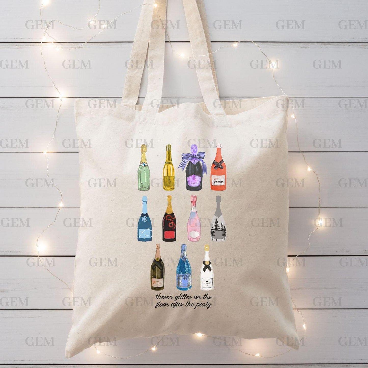 Champagne Eras Tote Bag | There's Glitter On The Floor After The Party | NYE Tote, NYE Bag, Champagne Bag