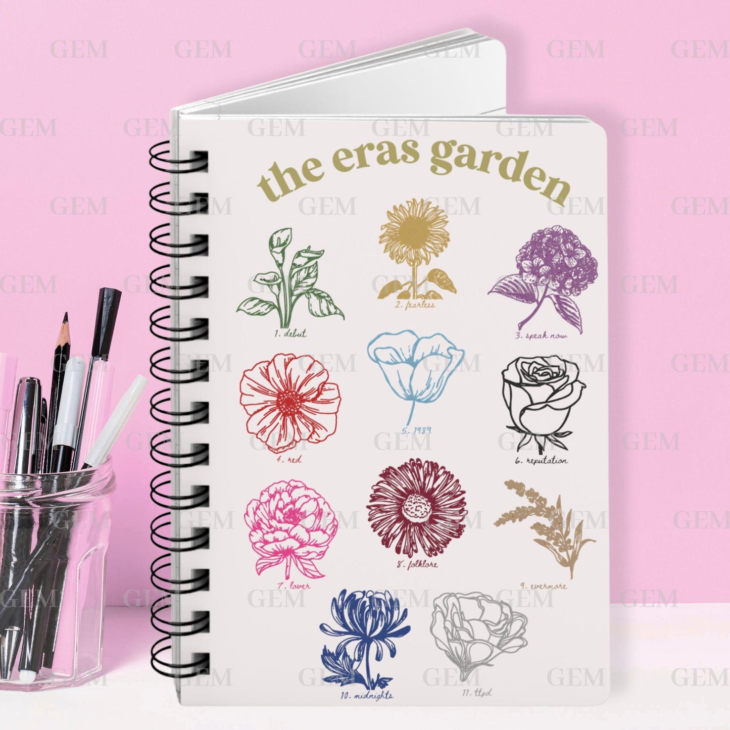 The Eras Garden Journal | Albums as Flowers, Eras as Flowers | Eras Notebook, Eras Songwriting Journal, Eras Journal, Floral Journal