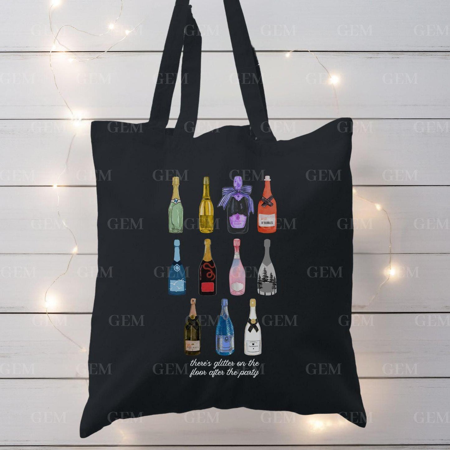 Champagne Eras Tote Bag | There's Glitter On The Floor After The Party | NYE Tote, NYE Bag, Champagne Bag