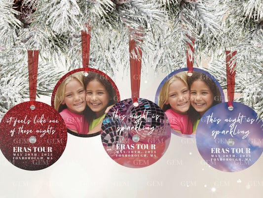 personalized eras tour photo memory christmas ornament