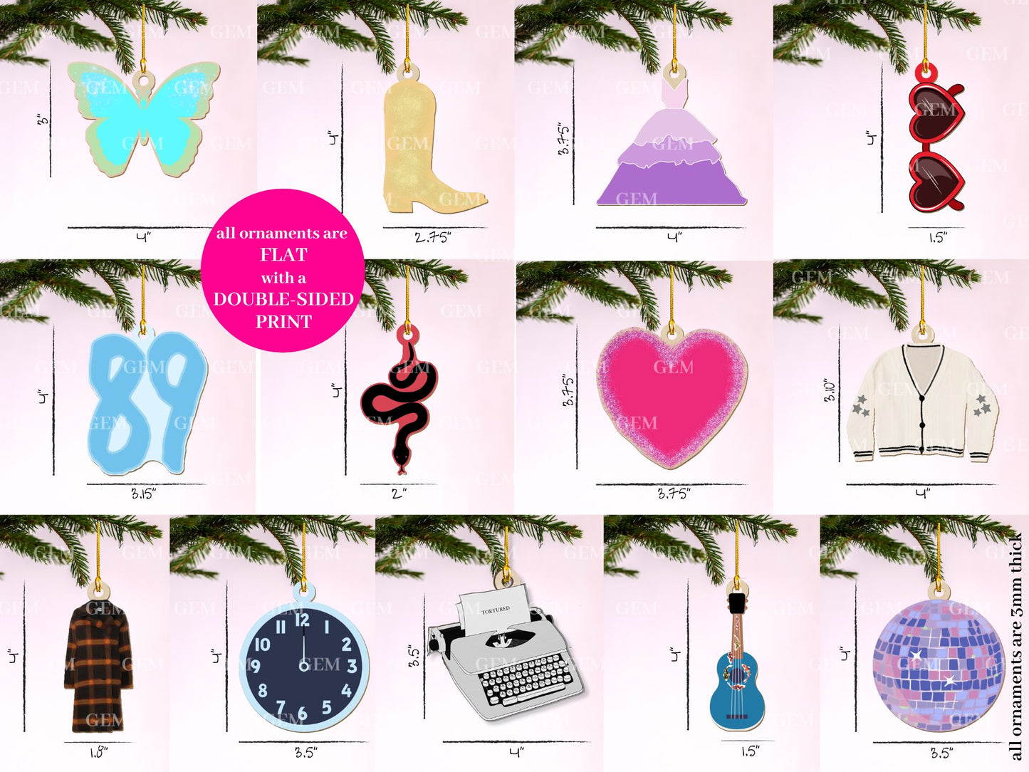 13 days of christmas iconic eras ornaments